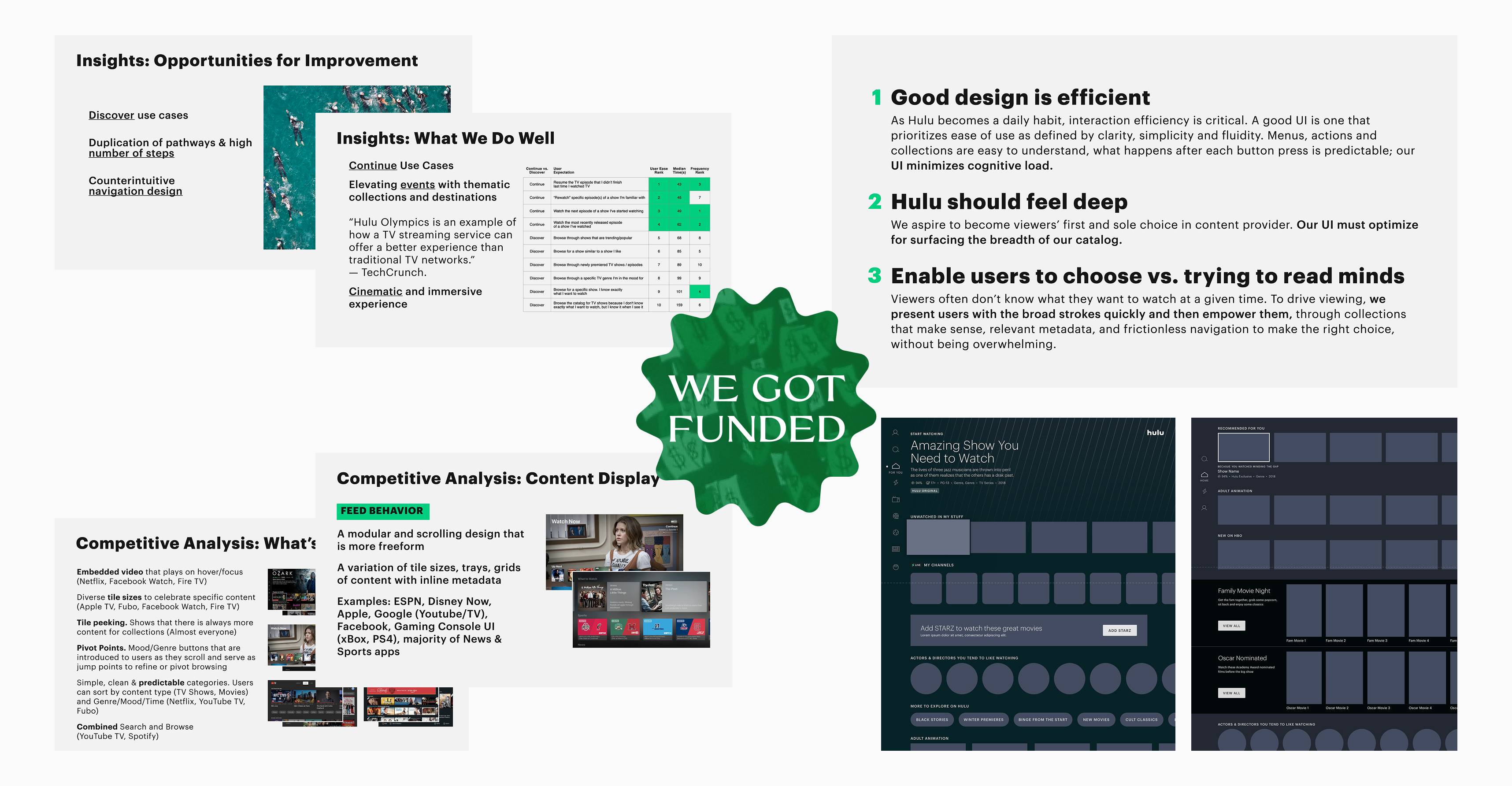 Design artifacts presented to senior executives to secure project funding.