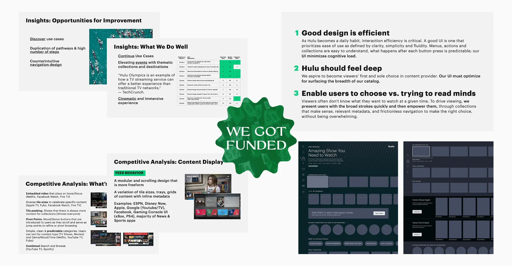 Design artifacts presented to senior executives to secure project funding.