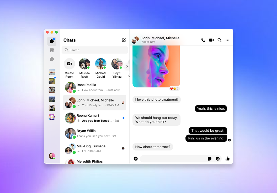 Meta Messenger desktop redesign